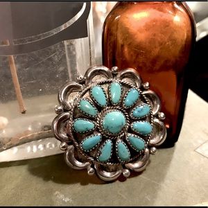 Vintage Native American turquoise brooch pendant